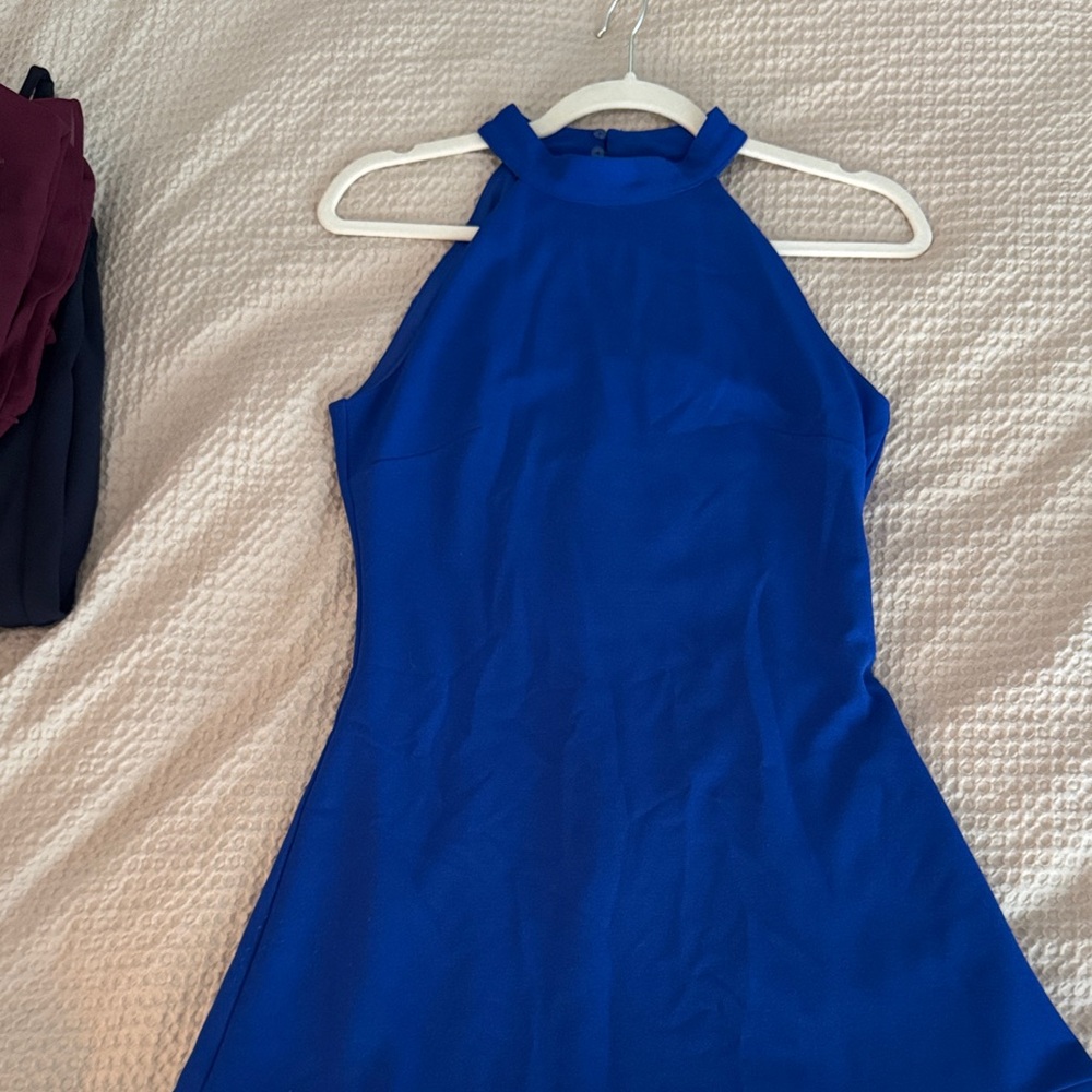Elegant Blue Halter Dress